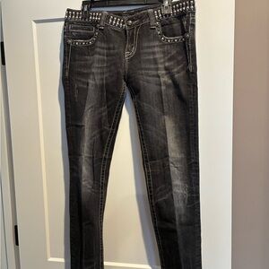 Miss Me Black Studded Skinny Jeans